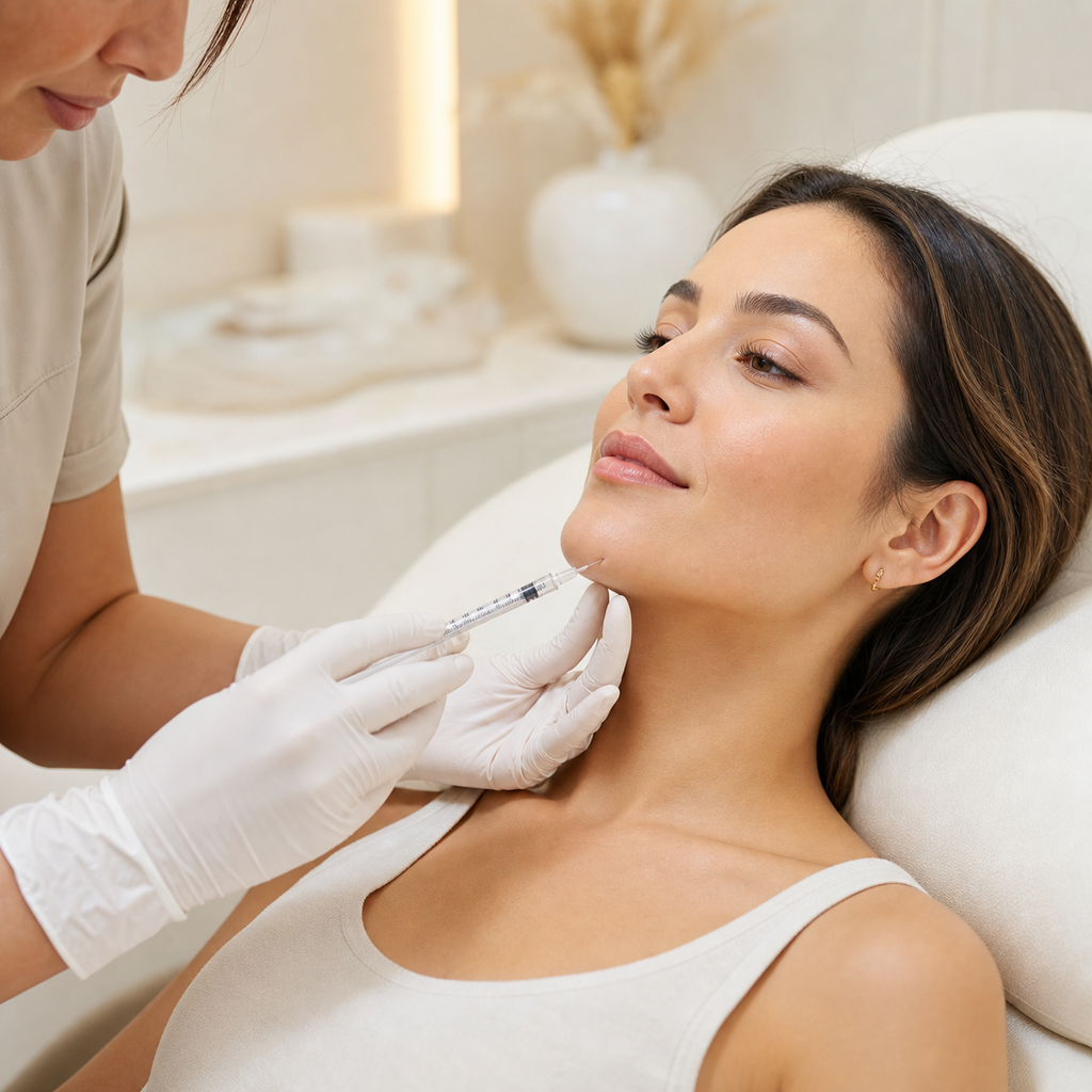 Menton empedrado botox