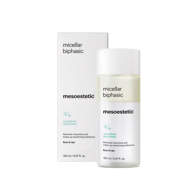 Micellar biphasic biphasic makeup remover